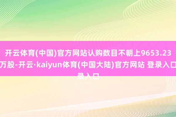 开云体育(中国)官方网站认购数目不朝上9653.23万股-开云·kaiyun体育(中国大陆)官方网站 登录入口