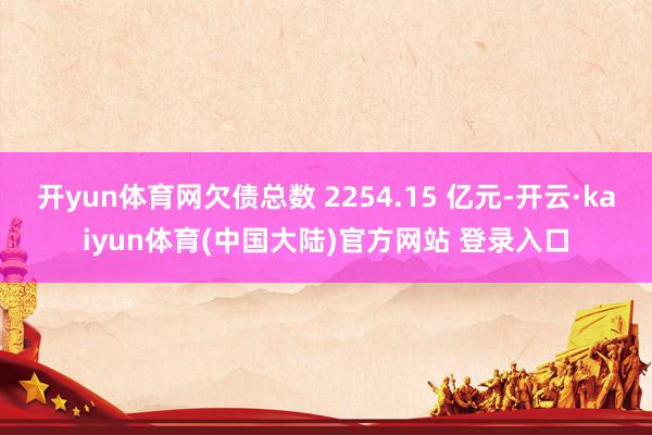 开yun体育网欠债总数 2254.15 亿元-开云·kaiyun体育(中国大陆)官方网站 登录入口