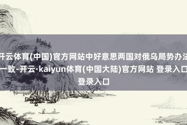 开云体育(中国)官方网站中好意思两国对俄乌局势办法一致-开云·kaiyun体育(中国大陆)官方网站 登录入口