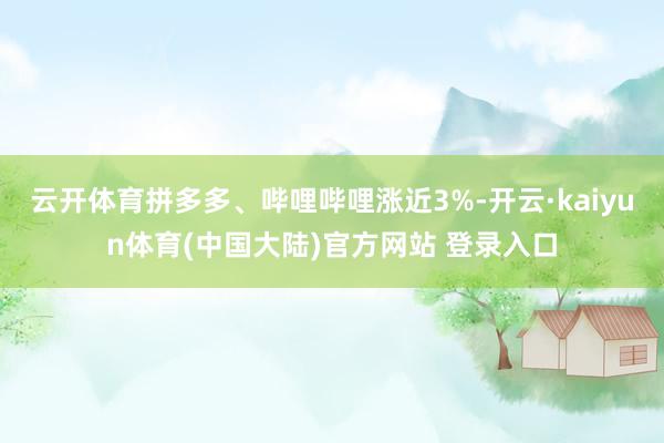 云开体育拼多多、哔哩哔哩涨近3%-开云·kaiyun体育(中国大陆)官方网站 登录入口